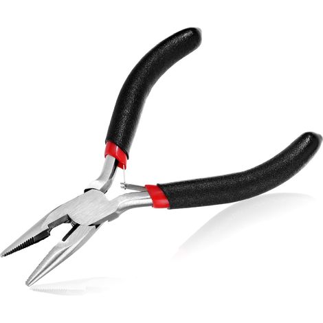 Pince à bec long pour la fabrication de bijoux - Pinces en acier inoxydable - Noir - Mini pince à ouverture automatique - Outils pour le travail du fil - Bricolage - Artisanat - Réparation (1/5)