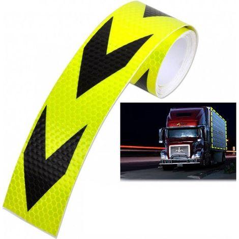 Ruban Adhésif Réfléchissant Pour Voitures Et Camions Jaune Et Noir Haute Visibilité 5mt (1/2)