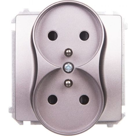 Simon Basic Doppelsteckdose mit/ohne 16A, 250V Edelstahl BMGZ2Mz.01/21