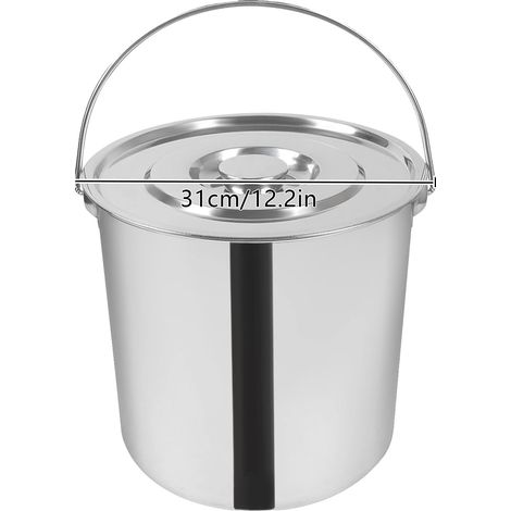 Seau à mousseur à lait, en acier inoxydable, grande capacité, Argent, 18L (1/2)