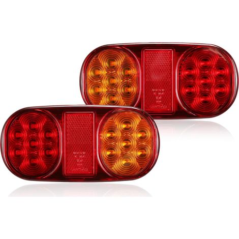 2 x LED Trailer Rear Lights, 12 V LED Trailer Light for Agricultural Tractor, Caravan, Truck, Boat Trailer, IP67 Waterproof, 5 Functions (1/5)