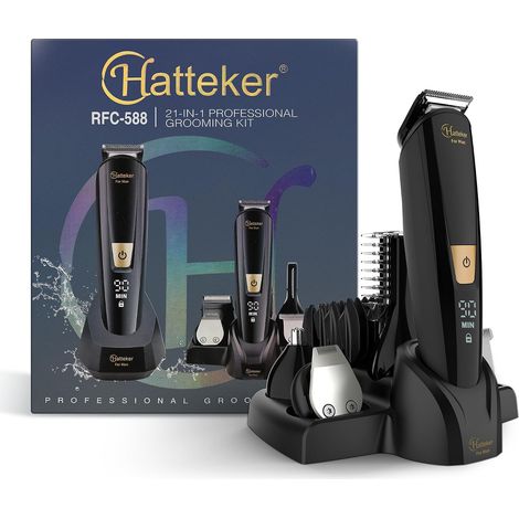 Intimate Shaver for Men Beard Trimmer Electric Body Trimmer 6 in 1 IPX7 Waterproof Chest Leg Armpit Groin Nose (1/5)