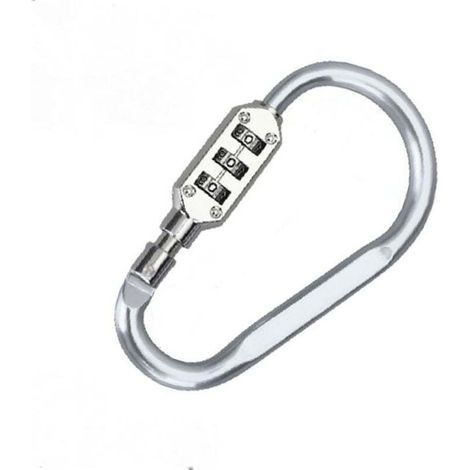 Carabiner Clip - Colors Travel Bag Luggage Security Combination Lock Lock Carabiner Padlock for Outdoor (Color : Silver) (1/4)