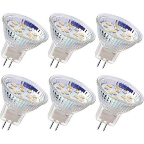 6pcs ampoule LED MR11 ampoule de projecteur GU4 ampoules 3W 18LEDs ampoules halogène 20W équivalent non dimmable ampoule LED 12V AC/DC pour l'éclairage de piste paysage maison (Blanc froid) (1/5)