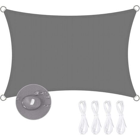 1 Sonnensegel, rechteckig, 2 x 3 m, wasserdichtes Polyester, 95 % UV-Schutz, für Terrasse, Garten, Balkon (1/5)