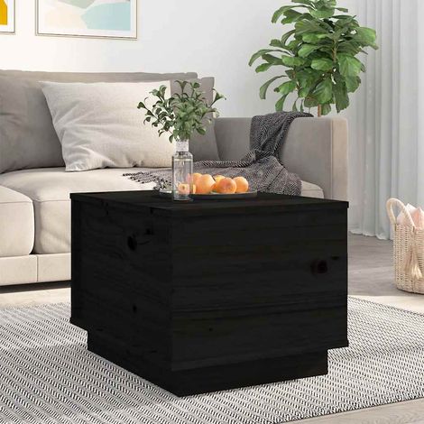 Couchtisch Schwarz 40x50x35 cm Massivholz Kiefer
