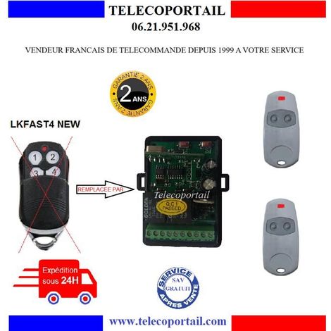 TELECOMMANDE PORTAIL LIKE IT LKFAST4 NEW POUR PORTE DE GARAGE PRO 60 600 800 (1/2)