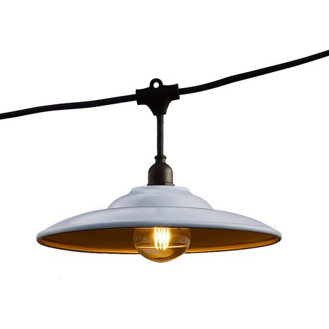 Lichterkette Stahl Hut BOWL GALVA 6m 10xe27 (1/5)