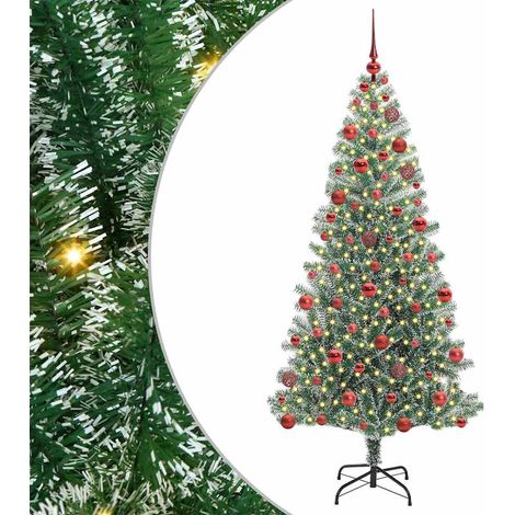 Albero di Natale Artificiale Imbiancato con Luci LED 180 cm vidaXL (1/5)