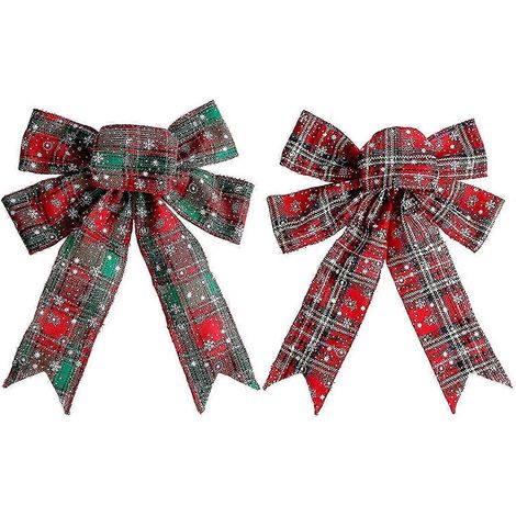 Couronnes de Noël, nœud papillon, nœud papillon rouge, nœuds en ruban, décorations de sapin de Noël (1/5)