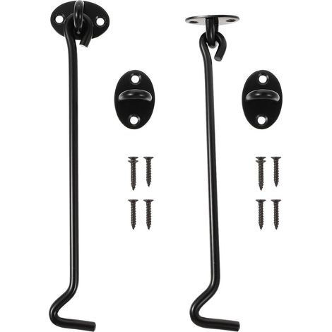 Noir Crochet de Fenêtre Lot de 2 Pièces, en Acier Inoxydable (1/5)
