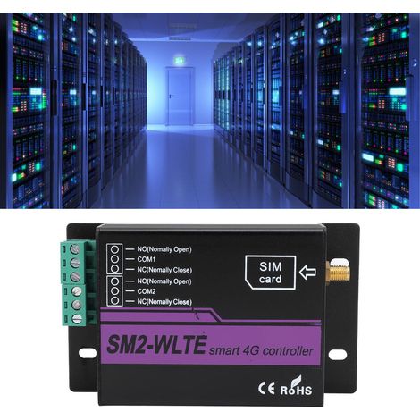 Électrovanne 4G à 2 canaux SM2-WLTE-EA, liaison application/web pour la température et l'humidité, alarme de coupure de courant par SMS, norme européenne 100-240 V (1/5)