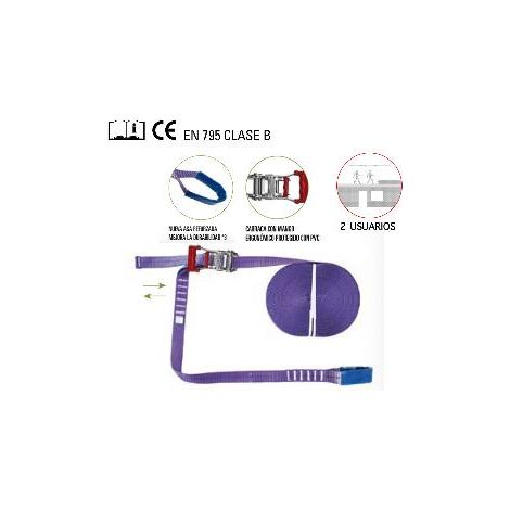 FPLUS linea seguridad horiz. 3.5cms-20 mts + 2 mosq. , Linea seguridad horizontal 20M
Línea de seguridad portátil en cinta de poliéster de alta tenacidad, (PARA 2 USUARIOS) ancho
