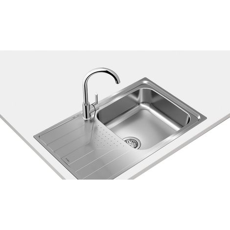 Fregadero Sobre-encimera Acero inoxidable Rectangular 1 Senos TEK