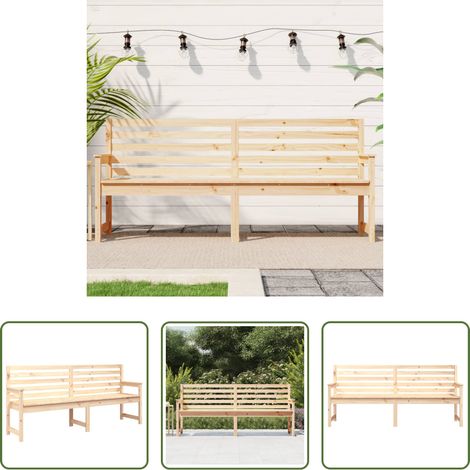 Banc en bois -  Banc de jardin 203,5x48x91,5 cm bois massif de pin (1/5)