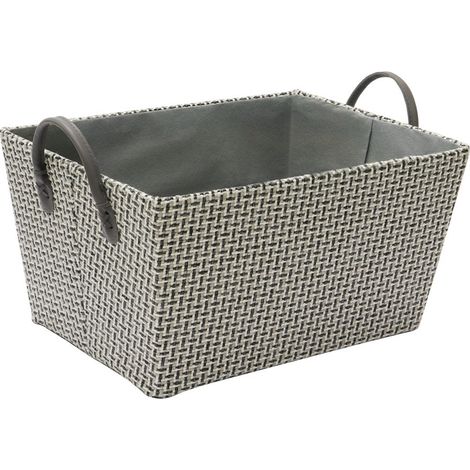 Silva Rectangular Fabric Storage Box with Handles, Grey (1/4)