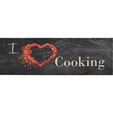Maison Exclusive - Küchenteppich Waschbar Cooking Schwarz 60x180 (1/5)