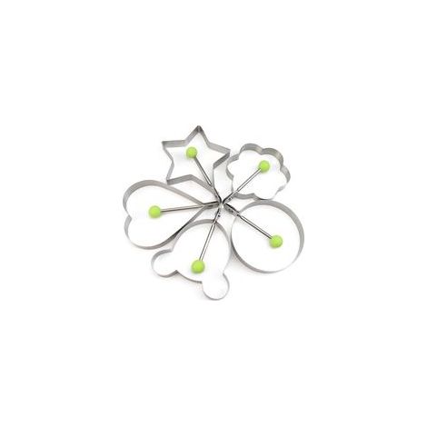 5er-Set Eierringe aus Edelstahl – Antihaftbeschichtete Crêpe-Formen zum Braten von Eiern und Omeletts – Langlebige Küchenutensilien und -accessoires - Crezuo
