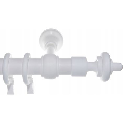 Asta per tende singola in plastica bianca, 120 cm. (1/5)