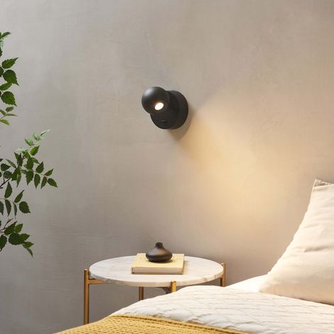 Liseuse noire discrète au design épuré LED intégrée - Loën (1/5)