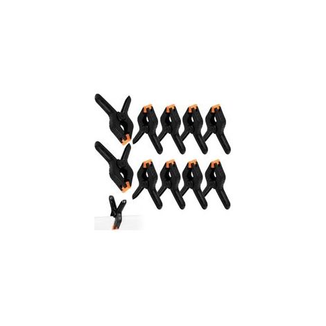 10 Pièces Pinces à Ressort de 4 Pouces, Pinces Multifonctionnelles en Nylon Noir pour Travaux de Bois, Photographie, Arrière-plans, Jardinage, Terrasse et Artisanat (1/5)