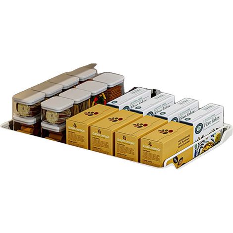 Schrankorganizer, Ausziehbares Design, Einfache Montage, 25cm Breite-weiß (1/2)