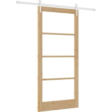 Maison Exclusive - Schiebetür Natur 93 x 202 cm Massivholz Kiefer