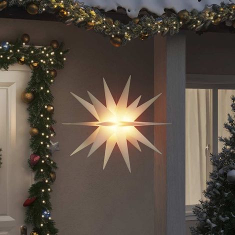 vidaXL LED-Weihnachtsstern Faltbar Weiß 100 cm (1/5)