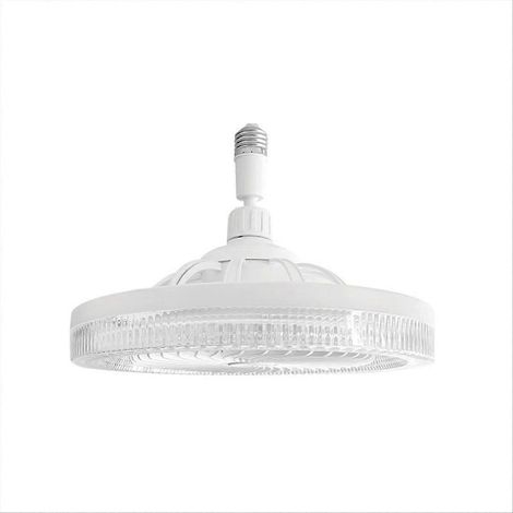 Ventilateur de plafond avec douille E27, ampoule LED dimmable 3 couleurs, à visser, pour chambre à coucher, ventilateurs de plafond en cristal (1/5)