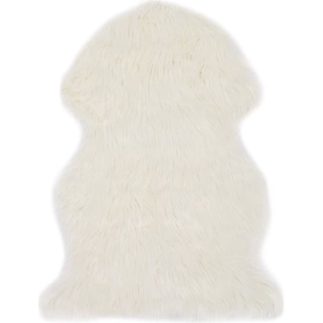 Tappeto 60 x 90 cm Pelle di pecora sintetica Bianco DEC024045