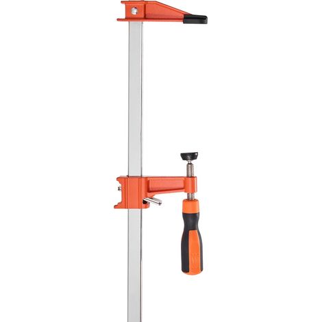 Serre-joints en F 61 cm, lot de 2, verrouillables, charge 272 kg, profondeur 63,5 mm, fonte et acier carbone, pour bois et métal. (1/5)