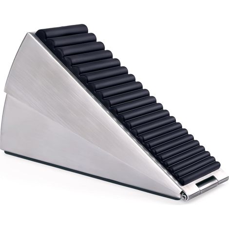 Butée de porte WJSMS ultra-résistante et large - Butée de porte robuste en forme de cale, hauteur réglable de 7,6 cm, à ressort, couleur argent, lot de 1 (1/5)