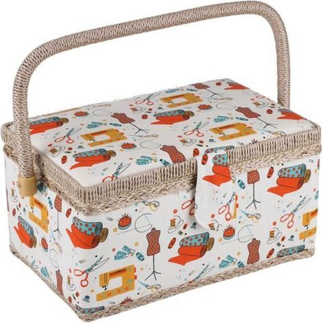 Boîte de rangement boîte à couture panier à couture mignon pour stocker des outils de couture 27,8 x 18 x 14,5 cm-DBA (1/4)