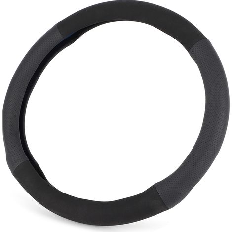 Housse de volant de 15 pouces, en cuir synthétique suédé, agréable au toucher, design universel, adaptée aux modifications de voiture. (1/5)