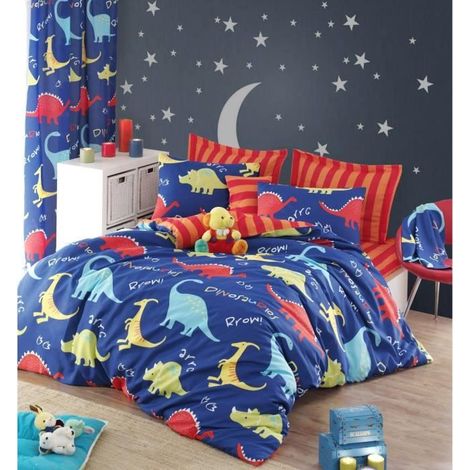 Bettgarnitur - 1 Bettbezug 220 x 240 cm + 2 Kopfkissenbezüge 60 x 60 cm - 65% Baumwolle, 35% Polyester - Blau