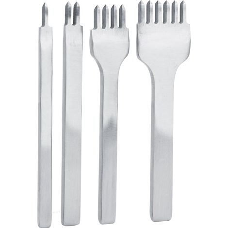 4-teiliges Set Lederbearbeitungswerkzeuge, 3 mm Lochabstand, Lederlocher, Nähwerkzeug, 1+2+4+6 Zähne (1/5)