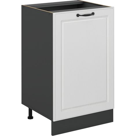 Mobiletto base cucina R-Line, Bianco country/Antracite, 50 cm senza piano di lavoro, Vicco (1/5)