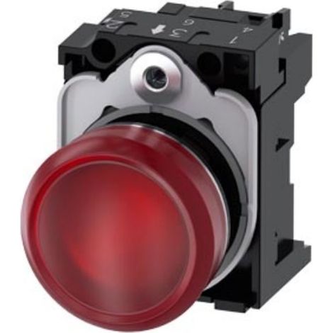 Siemens 3SU1152-6AA20-1AA0 Leuchtmelder Hochglanz Rot 24 V/AC, 24 V/DC 1 St. (1/2)