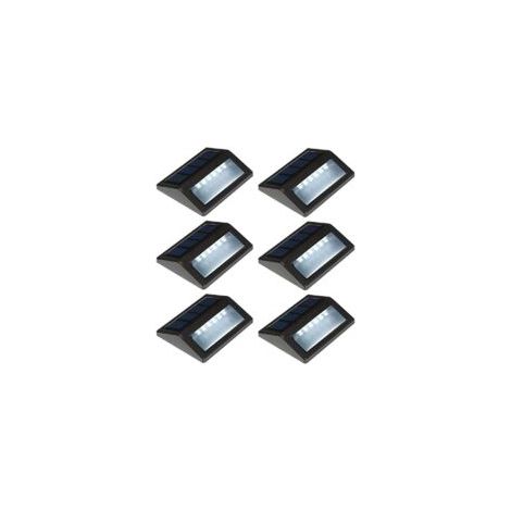 Set di 6 luci solari da esterno per patio, LED impermeabili per ringhiere di scale, terrazze, recinzioni, vialetti, muri, luce bianca diurna - Crezuo