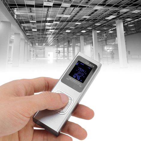 Télémètre laser 50 m, télémètre ultra-mince, télémètre laser portable compact et rechargeable haute précision en alliage d'aluminium, règle électronique de mesure d'intérieur (1/5)