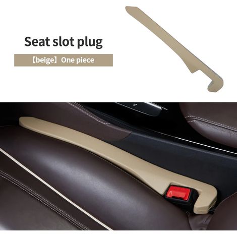 (Beige) Bande de remplissage universelle en cuir souple pour joints de sièges auto, étanche et anti-fuite, pour l'intérieur de la voiture (1/5)