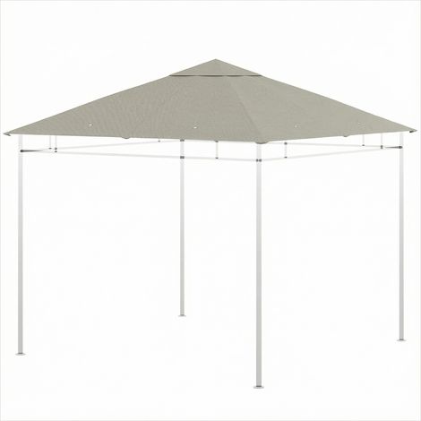 Tonnelle de jardin Gris anti-UV toile pavillon 298 cm (1/5)