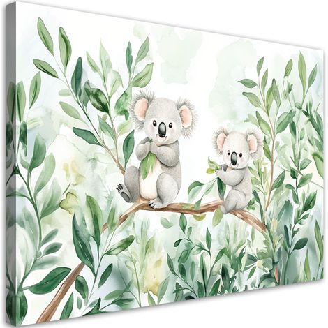 Murali per cameretta, Orsacchiotti Koala Foglie di eucalipto - 120x80 (1/3)