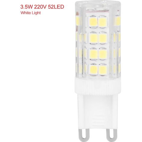 Source lumineuse LED dimmable 3.5W 220V 52LED blanc froid G9 pour lustre cristal, plafonnier, lampe d'armoire (1/5)