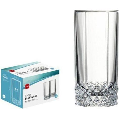 29 cls vaso tallado whisky alto mod blues cok - caja 6 unidades
