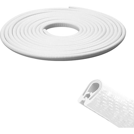 Protection des Bords de Portière de Voiture, Protection Porte de Voiture en Caoutchouc et Métal, Joint de Porte Voiture en Forme de U, Adapté pour la Plupart des Voitures, Blanc (1/5)