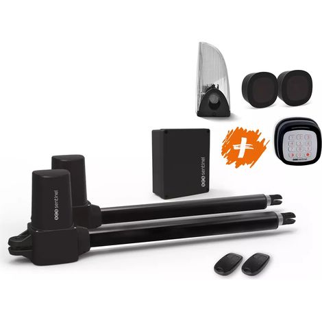 Scs Sentinel – Kit de motorisation de portail SimplyOpen 1+ – Moteurs à vérins pour portails jusqu'à 4m et 300kg – Clavier à code sans fil inclus – Kit sécurité