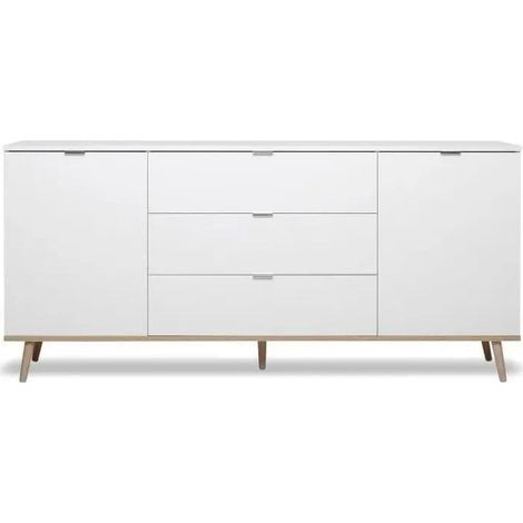 Calicosy Copenhague Buffet Weiß Sonoma Eiche 180 cm