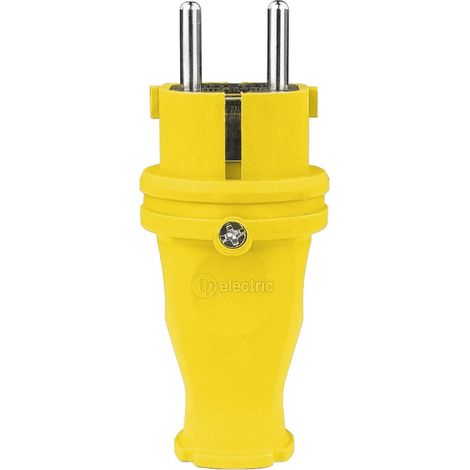 Spina dritta in gomma 16A 230V gialla Schuko Industrial (1/5)