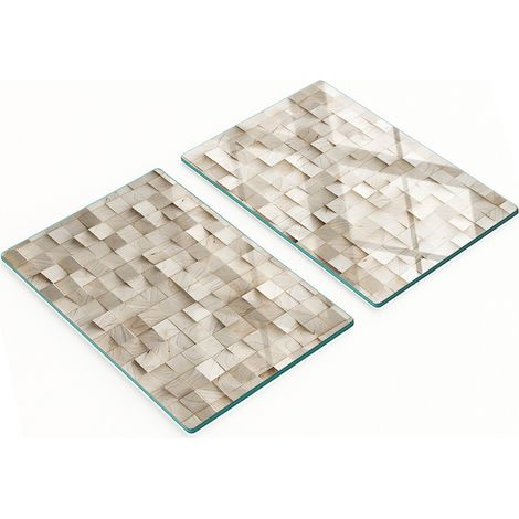 Planches décoratives multifonctionnelles pour la cuisine, en verre trempé et bois, 2 x 40 x 52 cm (1/5)